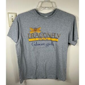 Gilmore Girls Dragonfly Inn T-Shirt Adult L Grey Graphic Tee Stars Hollow